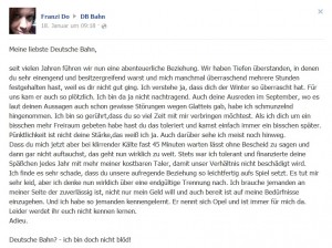Liebste Deutsche Bahn - die charmante Kritik von Franzi Do