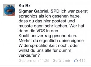 Bild: Screenshot Facebook - Sigmar Gabriel