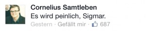 Bild: Screenshot Facebook - Sigmar Gabriel