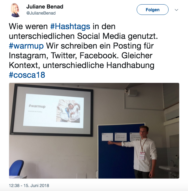 Screenshot vom Tweet von @JulianeBenad am 15.06.18 um 12:38 Uhr.
