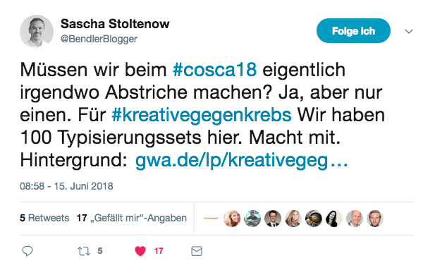 Screenshot vom Tweet von @BendlerBlogger am 15.06.18 um 8:58 Uhr.